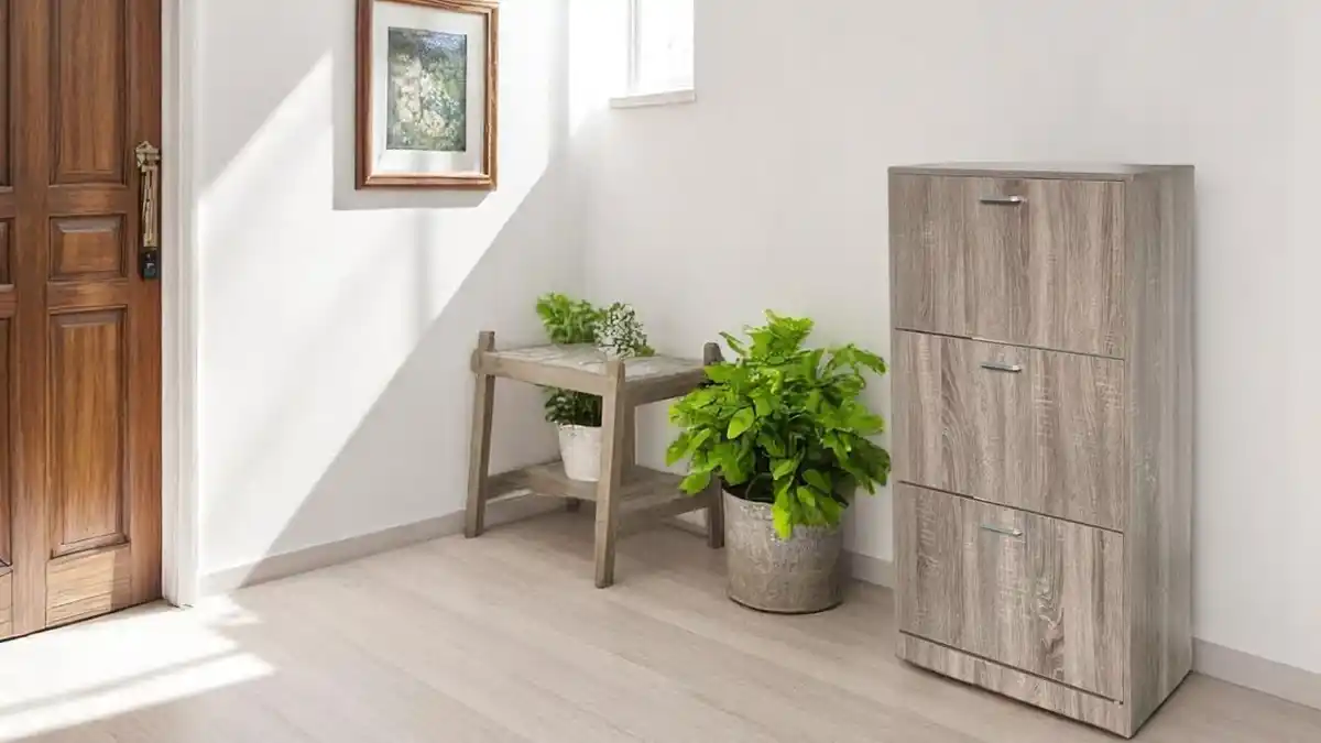 Bild 1 von LuxeFit Schuhschrank mit 3 Türen, ca. 60 x 30 x 114,5 cm – Holzoptik