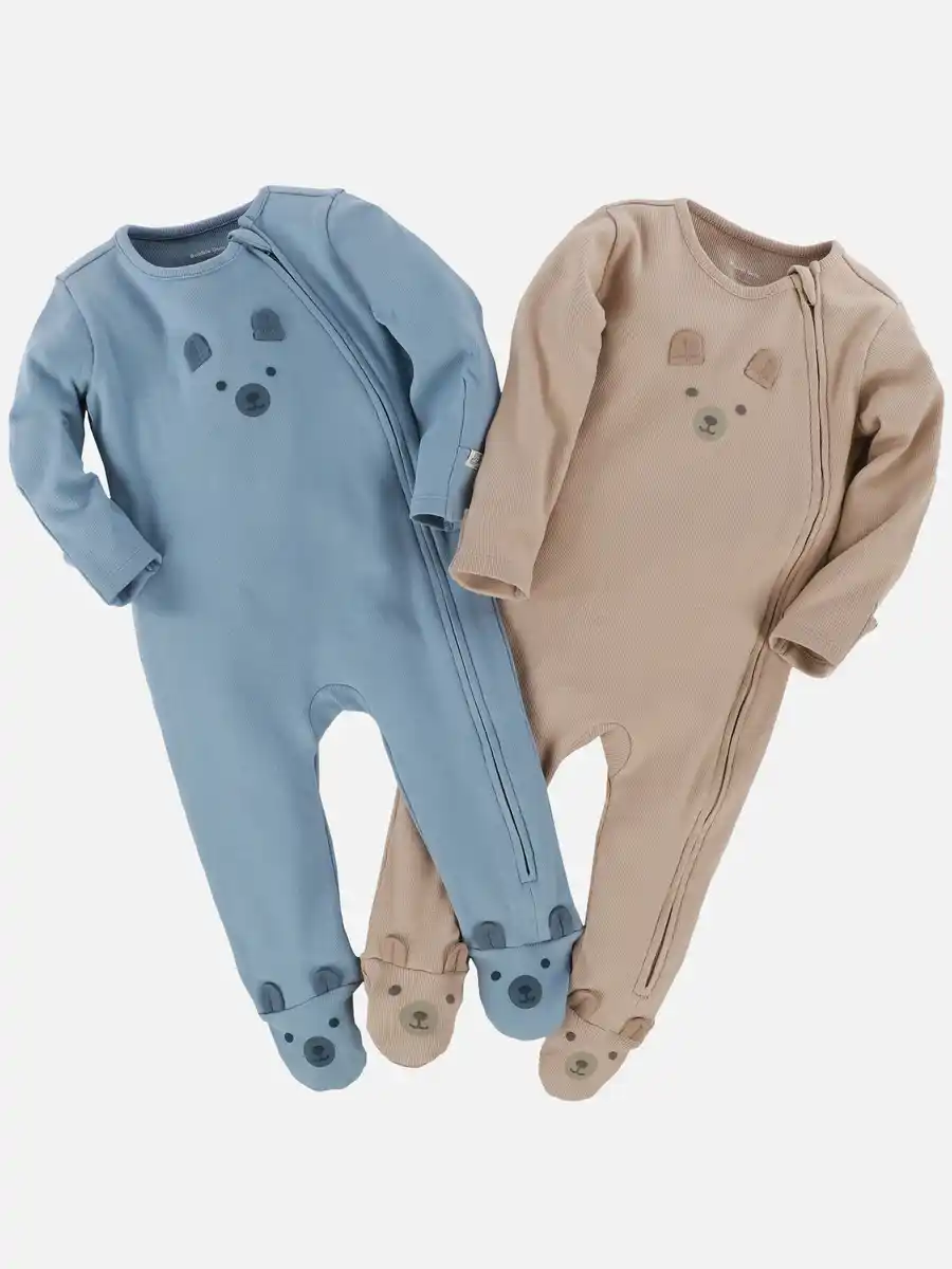 Bild 1 von Baby Jungen Pyjama im 2er Pack Braun