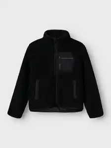 Kinder Sherpa-Jacke Schwarz