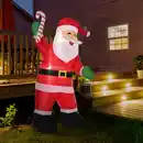 Bild 2 von Aufblasbarer Weihnachtsmann mit Zuckerstange 243 cm LED mit Gebläse Weiß+Rot+Grün 160 x 85 x 243 cm