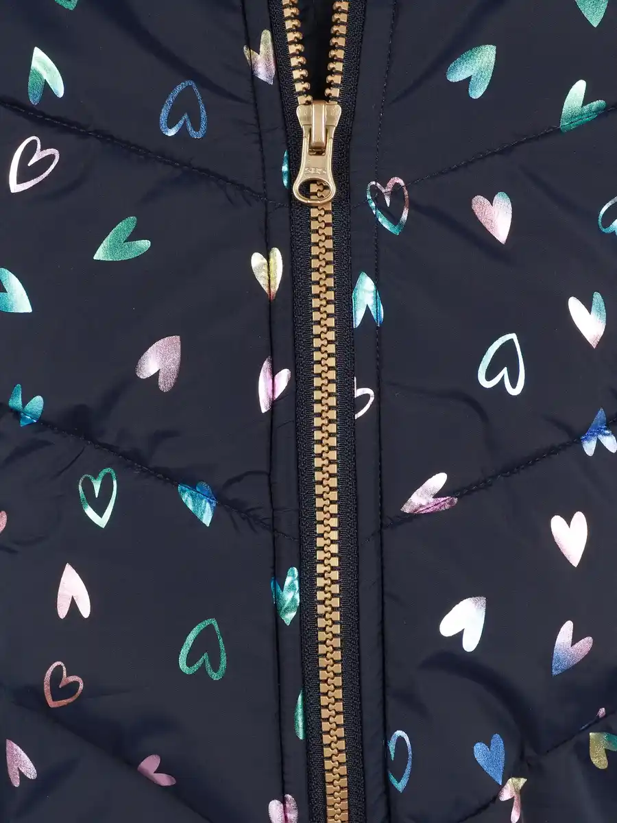 Bild 3 von Mädchen Winterjacke mit Herzchenmotiven Blau