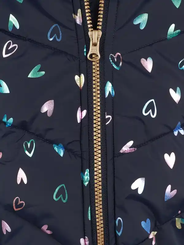 Bild 3 von Mädchen Winterjacke mit Herzchenmotiven Blau