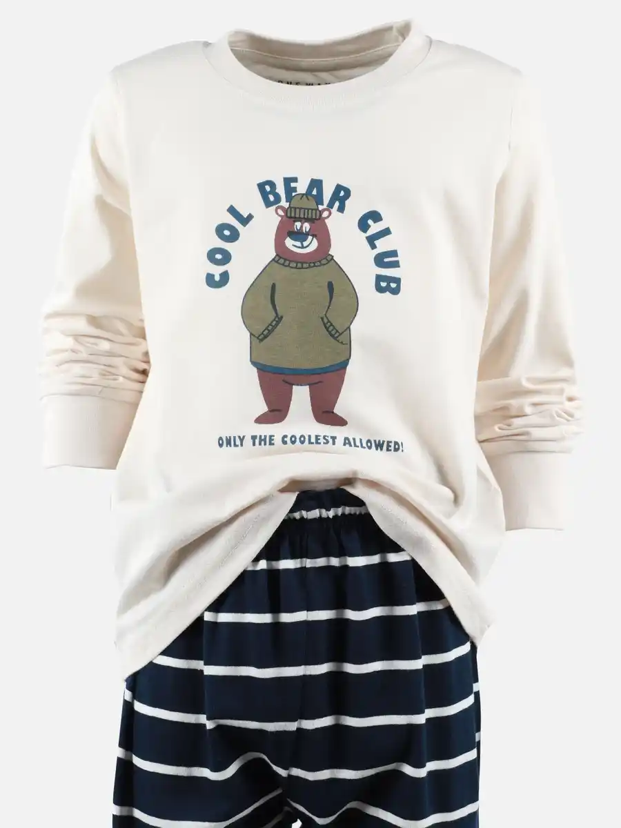 Bild 3 von Jungen Schlafanzug mit Bärendruck Weiß