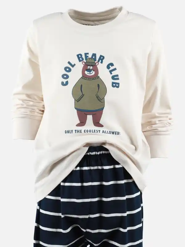 Bild 3 von Jungen Schlafanzug mit Bärendruck Weiß