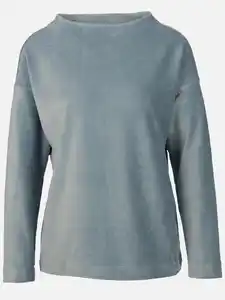 Damen Rippshirt in Nicki-Jersey Blau