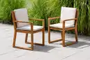 Bild 2 von Gartenstühle 2er Set aus Akazienholz , ca. 54 x 59 x 88 cm - Braun