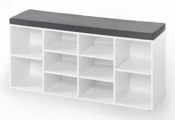 Bild 2 von Universal-/ Schuhschrank mit Sitzkissen - Weiß