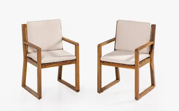 Bild 1 von Gartenstühle 2er Set aus Akazienholz , ca. 54 x 59 x 88 cm - Braun