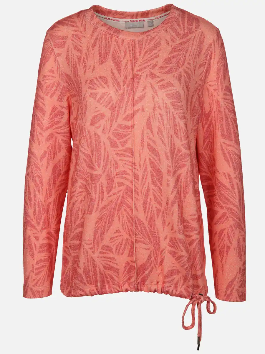 Bild 1 von Damen Flauschshirt mit Blätterprint Rosa