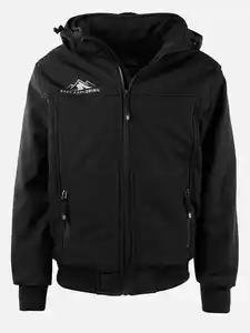 Jungen Softshell Jacke mit Kapuze Schwarz