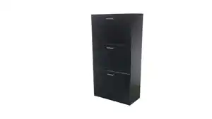 LuxeFit Schuhschrank mit 3 Türen, ca. 60 x 30 x 114,5 cm – Schwarz