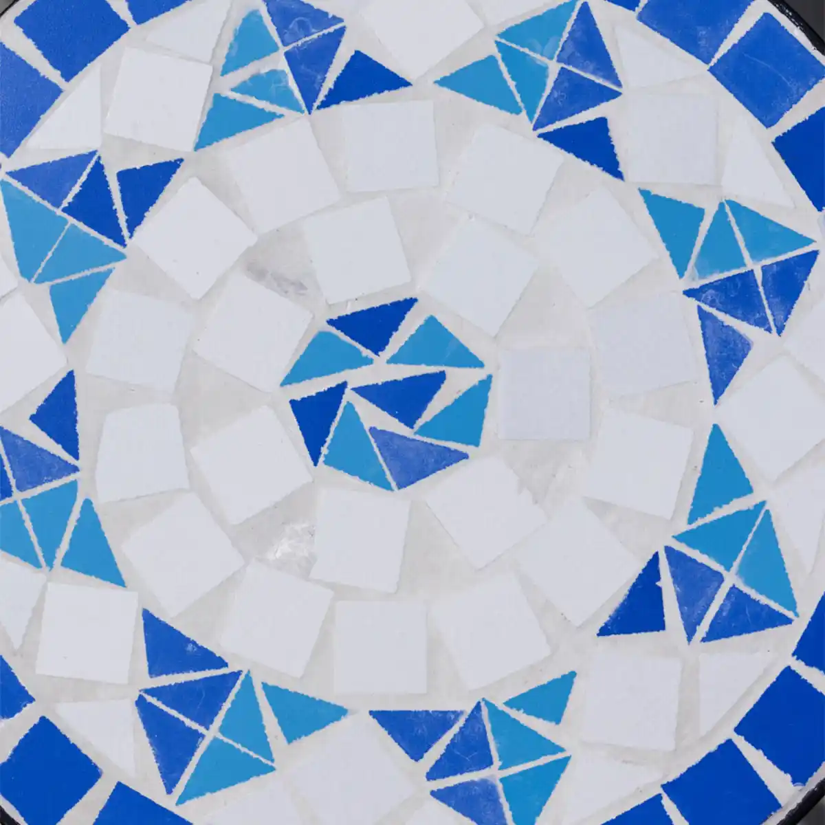 Bild 3 von 2er Beistelltisch rund Stahl blau & weiß Ø 34 x 62 cm