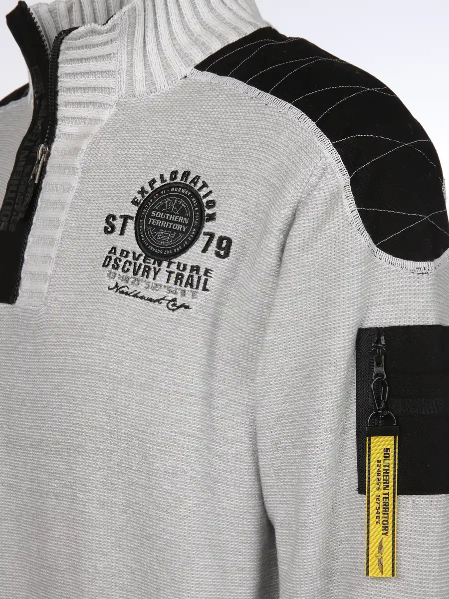 Bild 3 von Herren Stricktroyer mit Stickerei Weiß