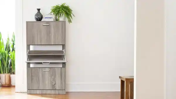 Bild 2 von LuxeFit Schuhschrank mit 3 Türen, ca. 60 x 30 x 114,5 cm – Holzoptik