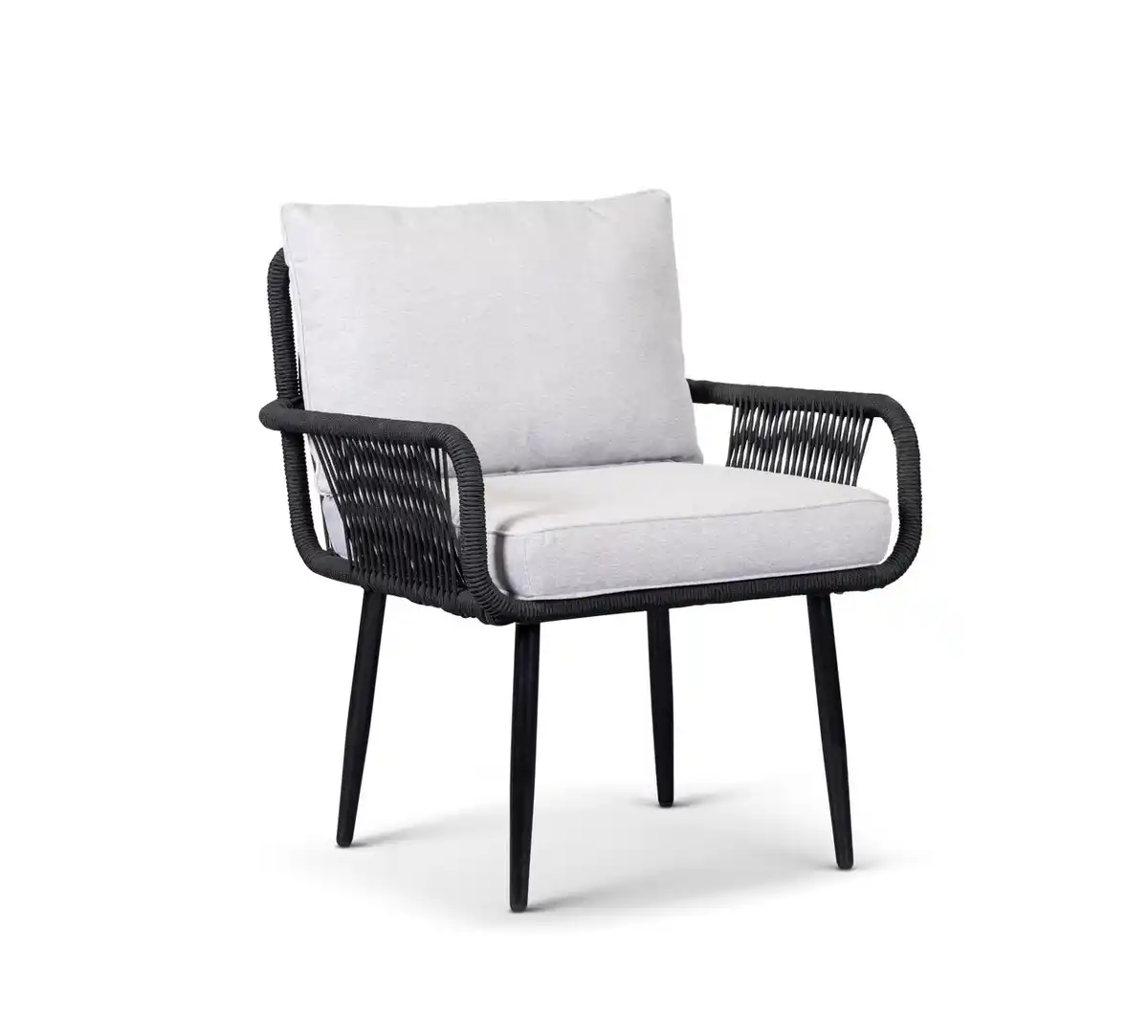 Bild 1 von Gartensessel ANDY aus Aluminium und Rope-Geflecht inkl. Polsterauflage, ca. 70 x 69 x 81 cm - Grau