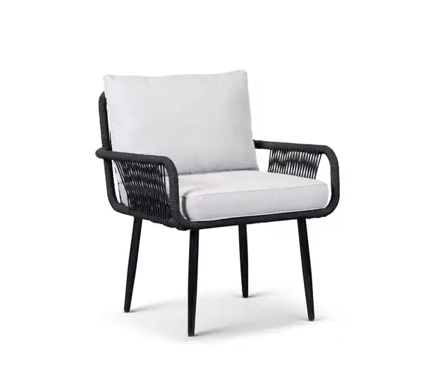 Bild 1 von Gartensessel ANDY aus Aluminium und Rope-Geflecht inkl. Polsterauflage, ca. 70 x 69 x 81 cm - Grau