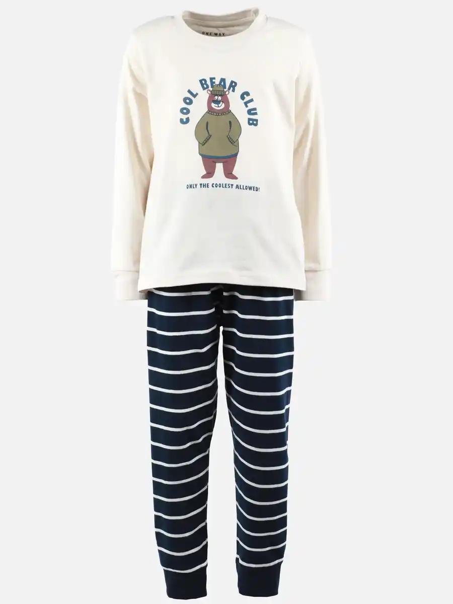 Bild 1 von Jungen Schlafanzug mit Bärendruck Weiß