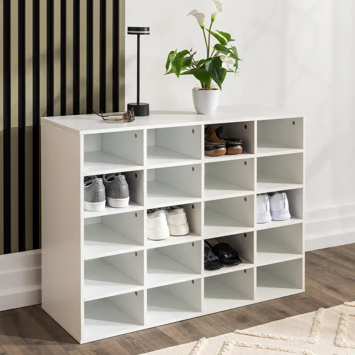 Bild 2 von Schuhschrank L, ca. B. 92 x H. 67 x T. 33 cm - Weiß