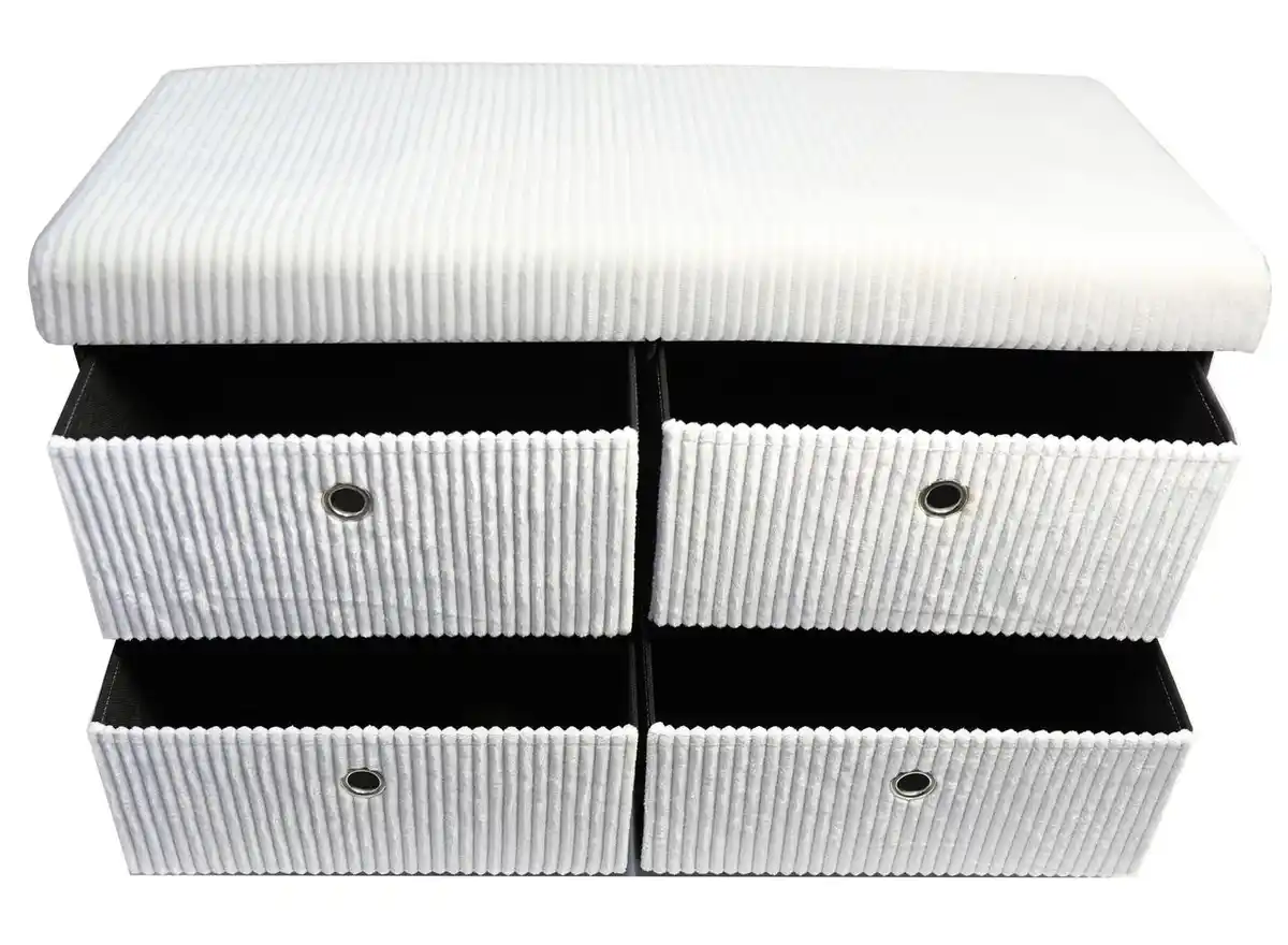 Bild 2 von Sitztruhe mit 4 Schubladen, ca. 76 x 38 x 42 cm - Weiß