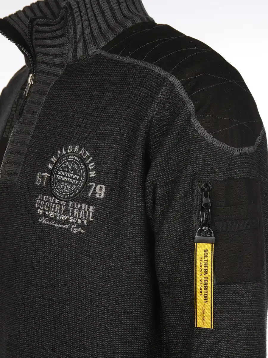 Bild 3 von Herren Stricktroyer mit Stickerei Schwarz