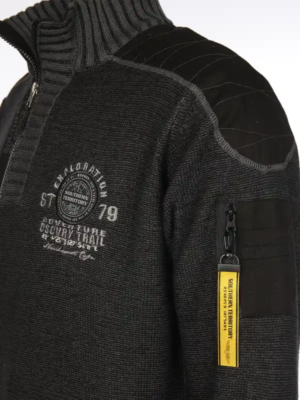 Bild 3 von Herren Stricktroyer mit Stickerei Schwarz