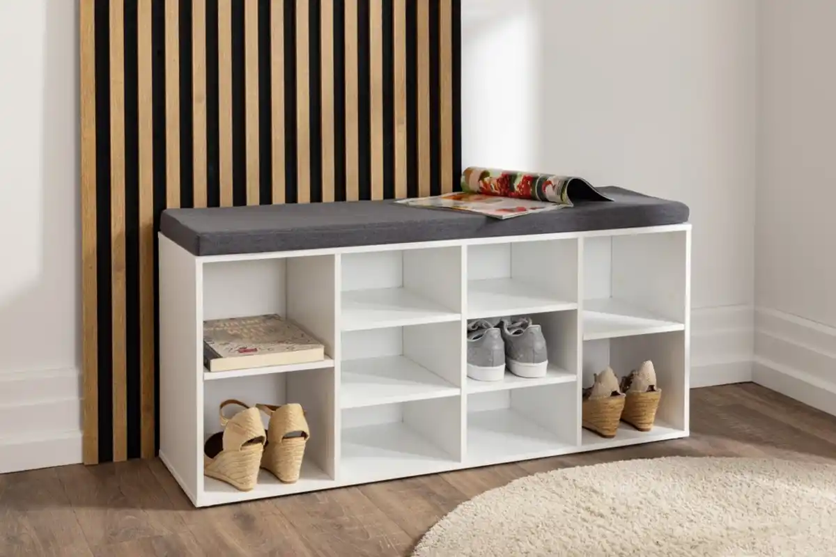 Bild 1 von Universal-/ Schuhschrank mit Sitzkissen - Weiß
