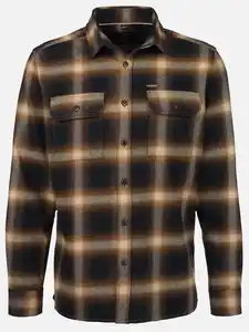 Herren Flanellhemd als Overshirt Melange Grau