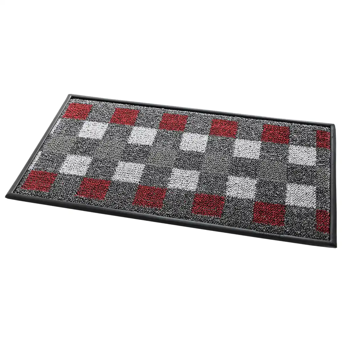 Bild 1 von Schmutzfangmatte "Karo", ca. 40 x 70 cm - Grau/Rot