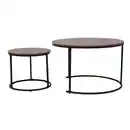 Bild 2 von 2-tlg. Kaffeetisch, ca. 80.0 x 80.0 x 48.0 cm // 48.0 x 48.0 x 42.0 cm - Braun