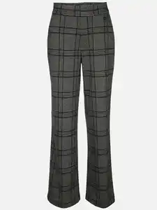 Damen Wideleg Hose mit Muster Grau