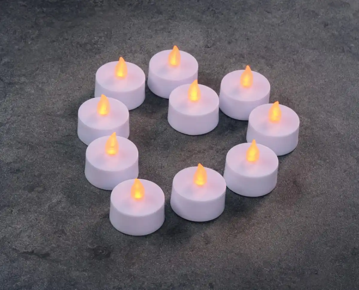 Bild 4 von LED Teelichter, 10er - Bernsteinfarben