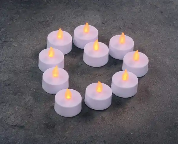 Bild 4 von LED Teelichter, 10er - Bernsteinfarben