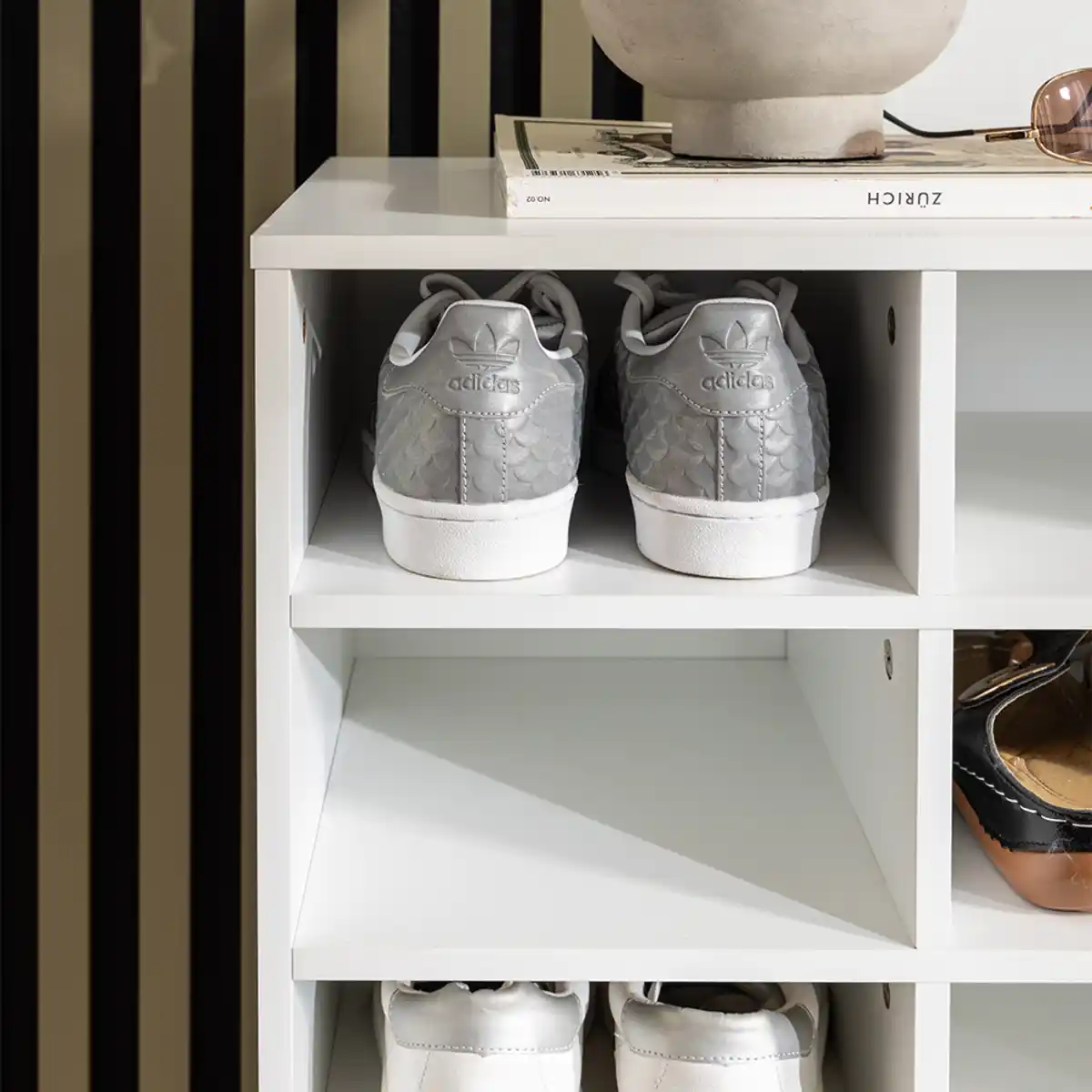 Bild 3 von Schuhschrank L, ca. B. 92 x H. 67 x T. 33 cm - Weiß