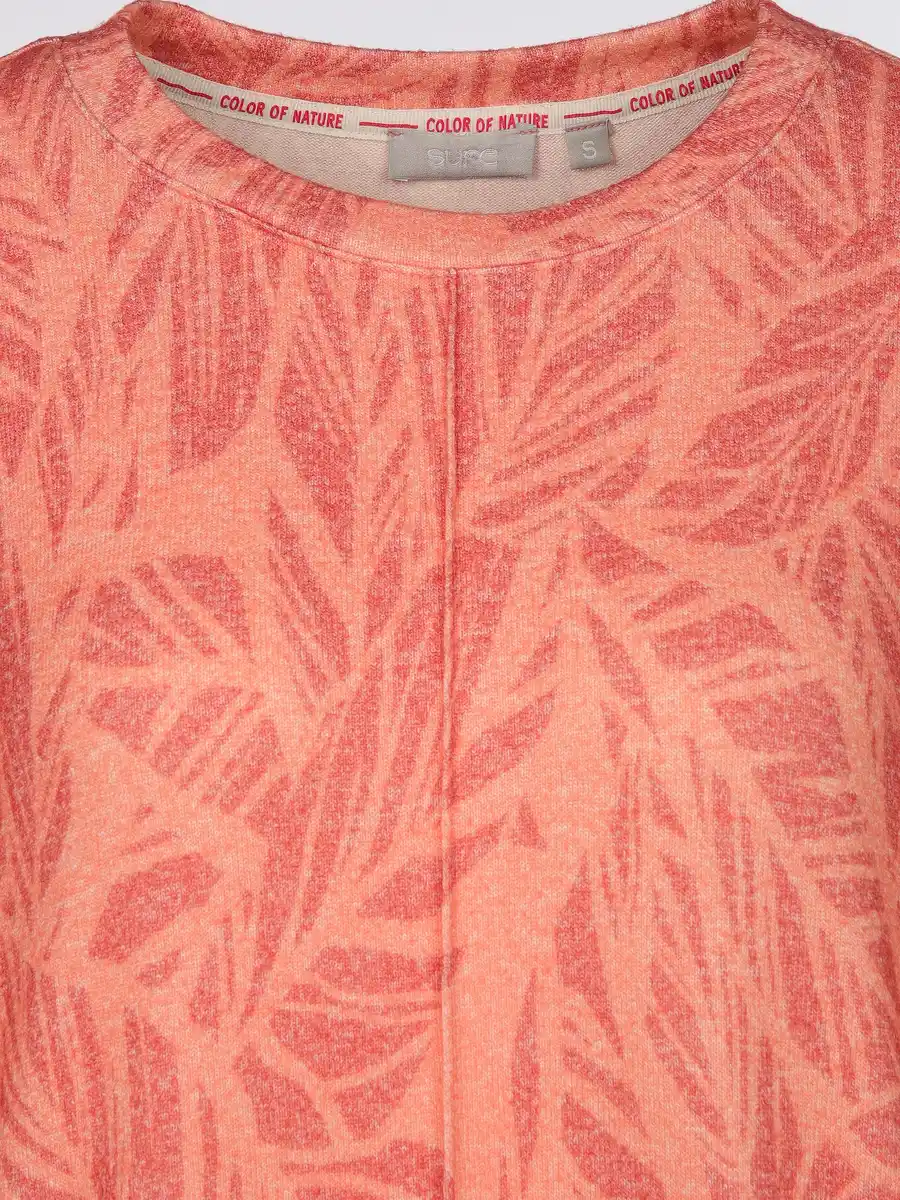 Bild 3 von Damen Flauschshirt mit Blätterprint Rosa