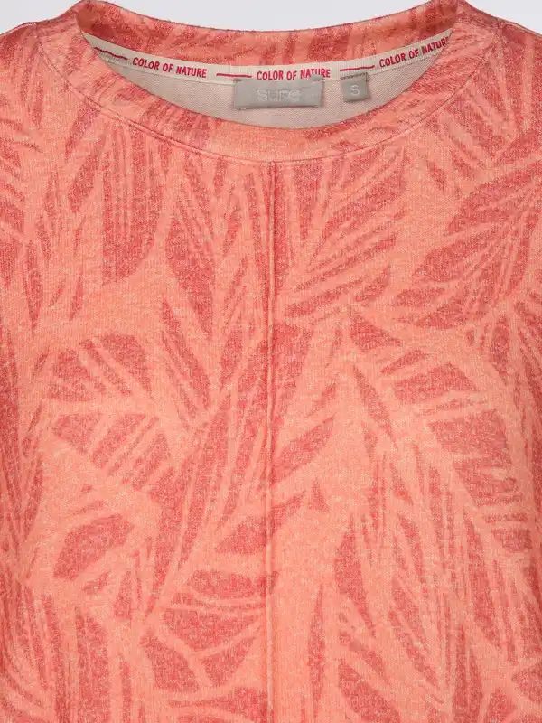 Bild 3 von Damen Flauschshirt mit Blätterprint Rosa