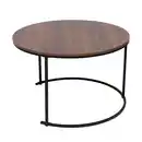 Bild 3 von 2-tlg. Kaffeetisch, ca. 80.0 x 80.0 x 48.0 cm // 48.0 x 48.0 x 42.0 cm - Braun