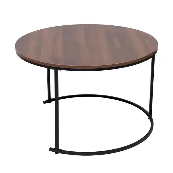 Bild 3 von 2-tlg. Kaffeetisch, ca. 80.0 x 80.0 x 48.0 cm // 48.0 x 48.0 x 42.0 cm - Braun