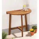 Bild 2 von klappbarer Beistelltisch halbrund aus Akazienholz 80 x 44,5 x 71 cm