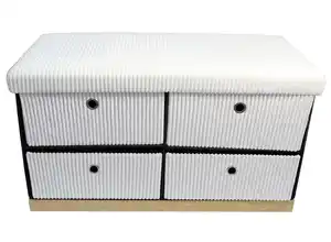 Sitztruhe mit 4 Schubladen, ca. 76 x 38 x 42 cm - Weiß