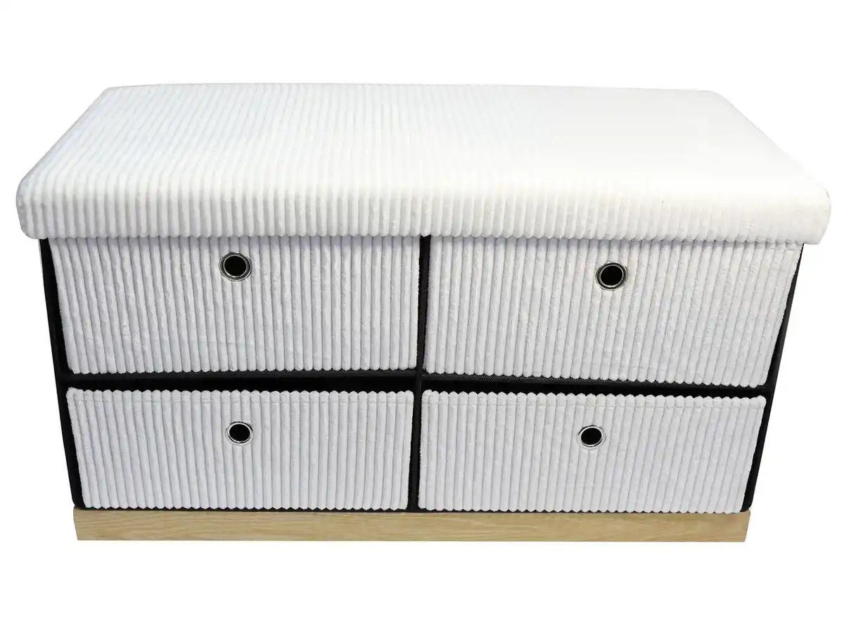 Bild 1 von Sitztruhe mit 4 Schubladen, ca. 76 x 38 x 42 cm - Weiß