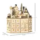 Bild 3 von Weihnachts-Adventskalender mit 24 Zugkästen Weihnachtskalender mit LED-Lichtern Adventskalenderbox Sperrholz-Platte Naturholz 25 x 20 x 29 cm