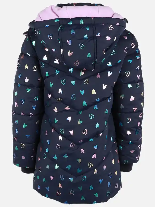 Bild 2 von Mädchen Winterjacke mit Herzchenmotiven Blau