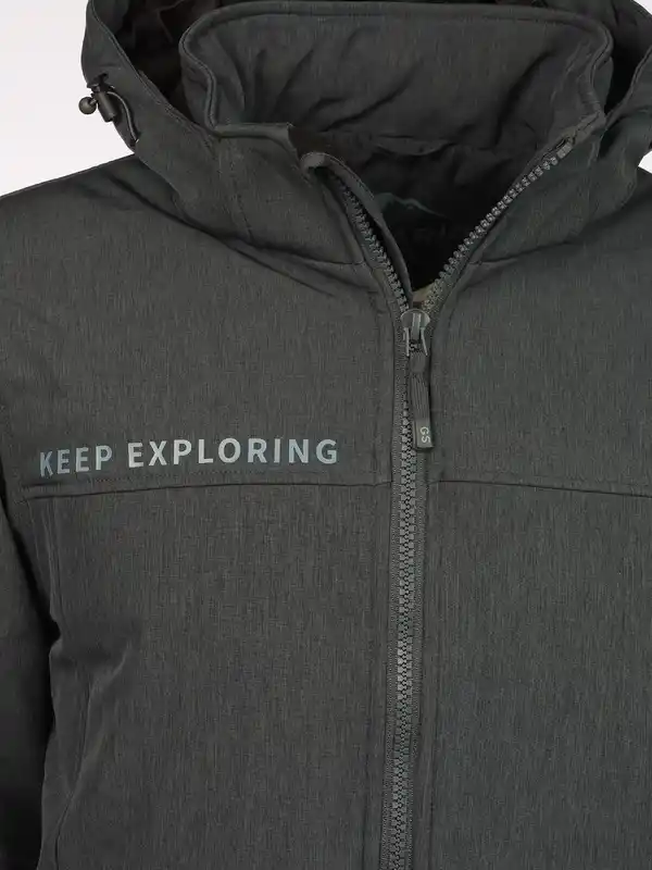 Bild 4 von Herren Softshelljacke mit Kapuze Grau