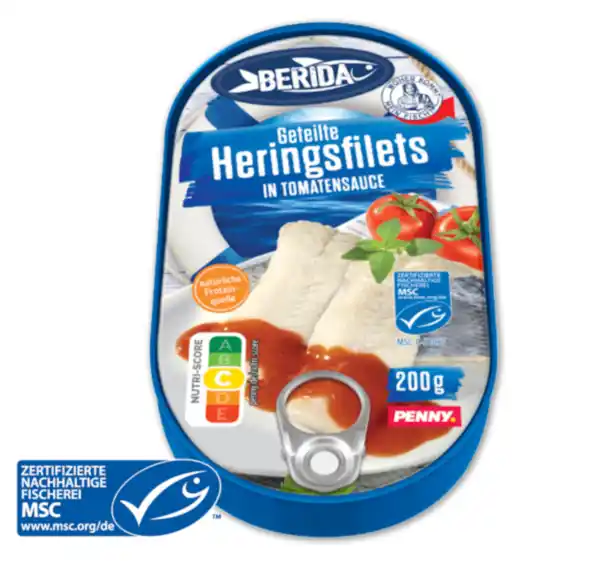 Bild 1 von BERIDA Geteilte Heringsfilets in Tomatensauce