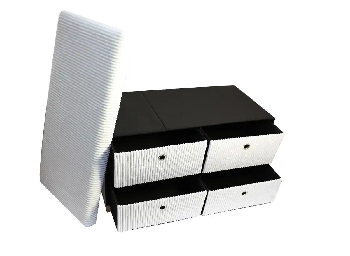 Bild 3 von Sitztruhe mit 4 Schubladen, ca. 76 x 38 x 42 cm - Weiß