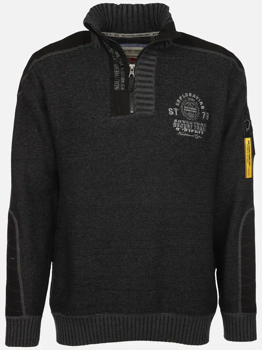Bild 1 von Herren Stricktroyer mit Stickerei Schwarz