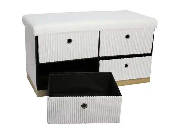 Bild 4 von Sitztruhe mit 4 Schubladen, ca. 76 x 38 x 42 cm - Weiß