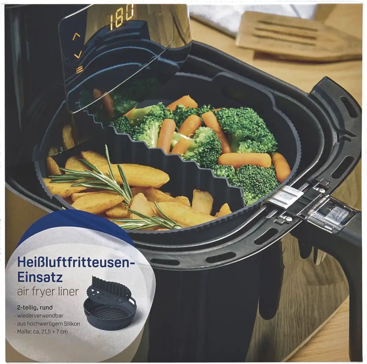 Bild 1 von IDEENWELT Heißluftfritteusen-Einsatz 2-teilig rund