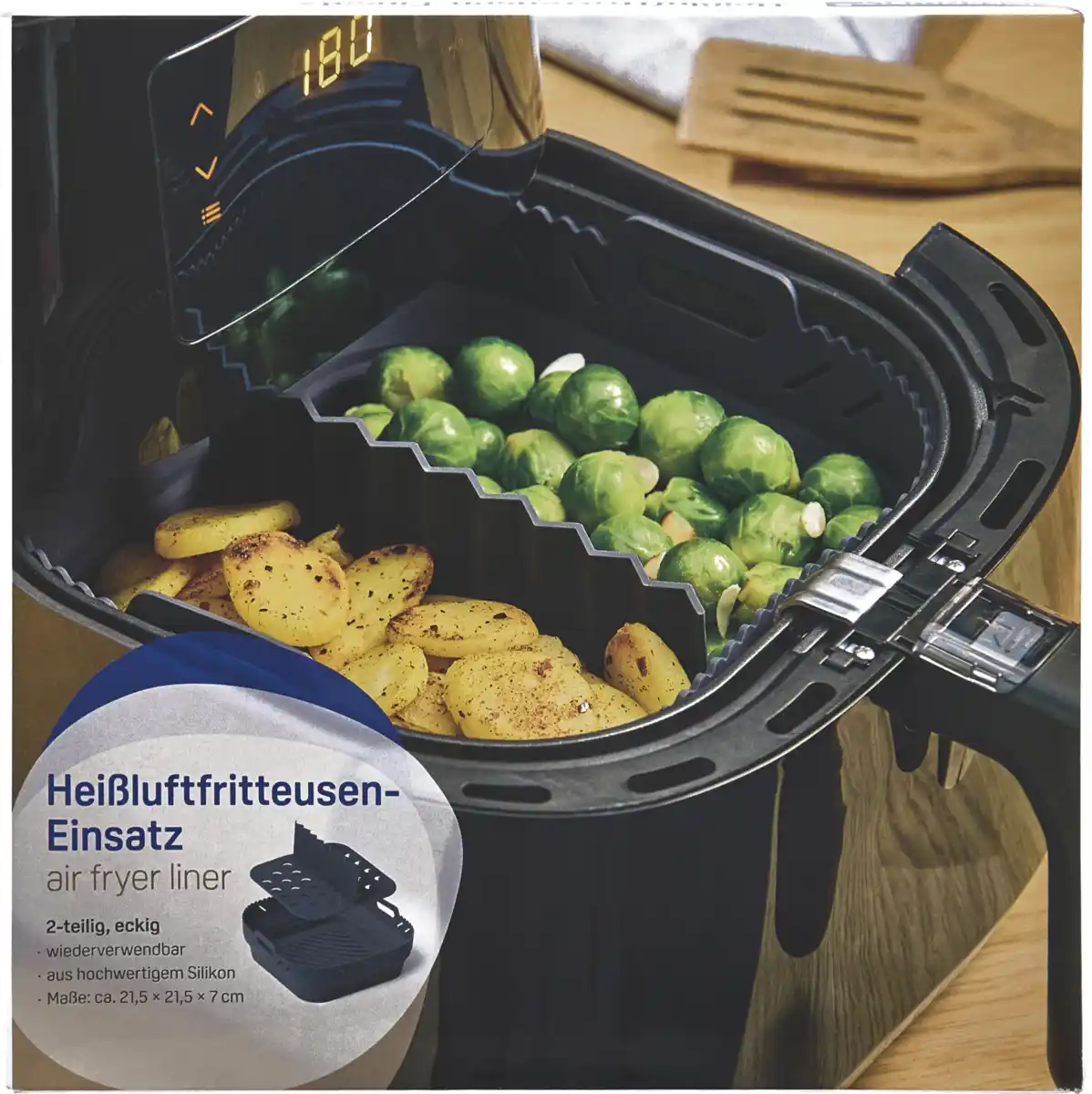 Bild 1 von IDEENWELT Heißluftfritteusen-Einsatz 2-teilig eckig