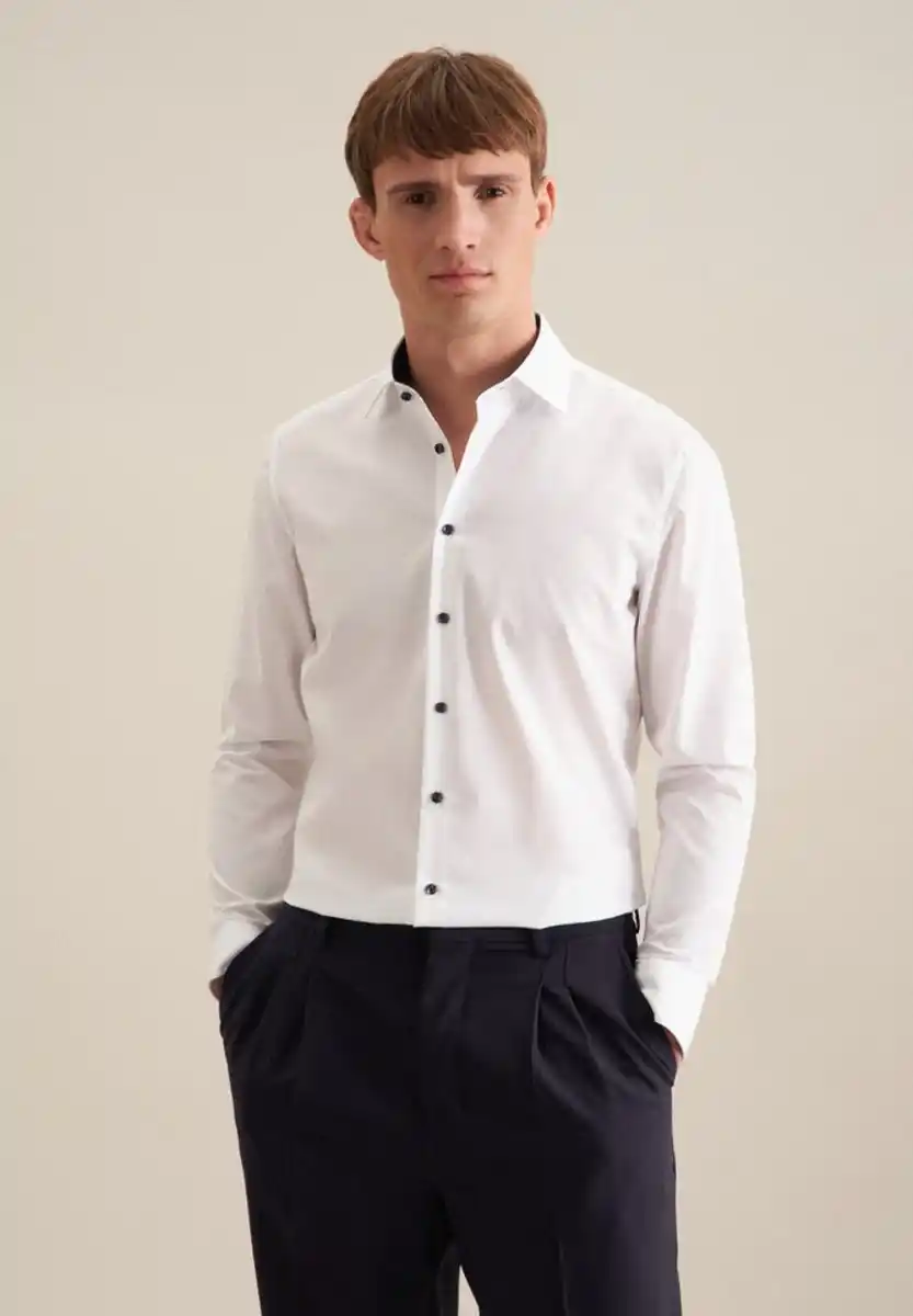 Bild 1 von seidensticker Businesshemd Shaped Shaped Langarm Kentkragen Uni